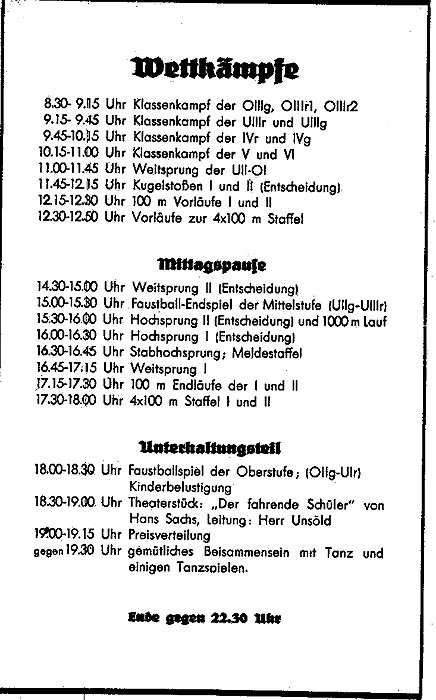 Das Schulsportfest am 19. Juli 1934 am Prinz-Georg Gymnasium