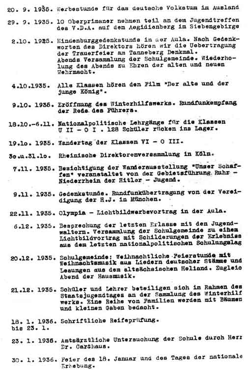 Das Jahr 1935 am Prinz-Georg Gymnasium