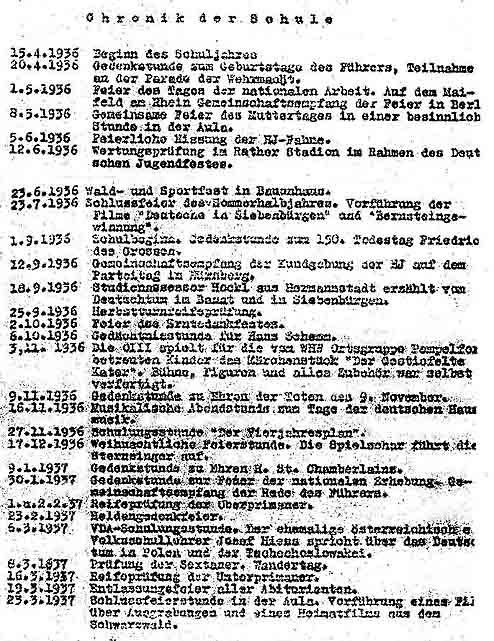 Das Jahr 1936 am Prinz-Georg Gymnasium